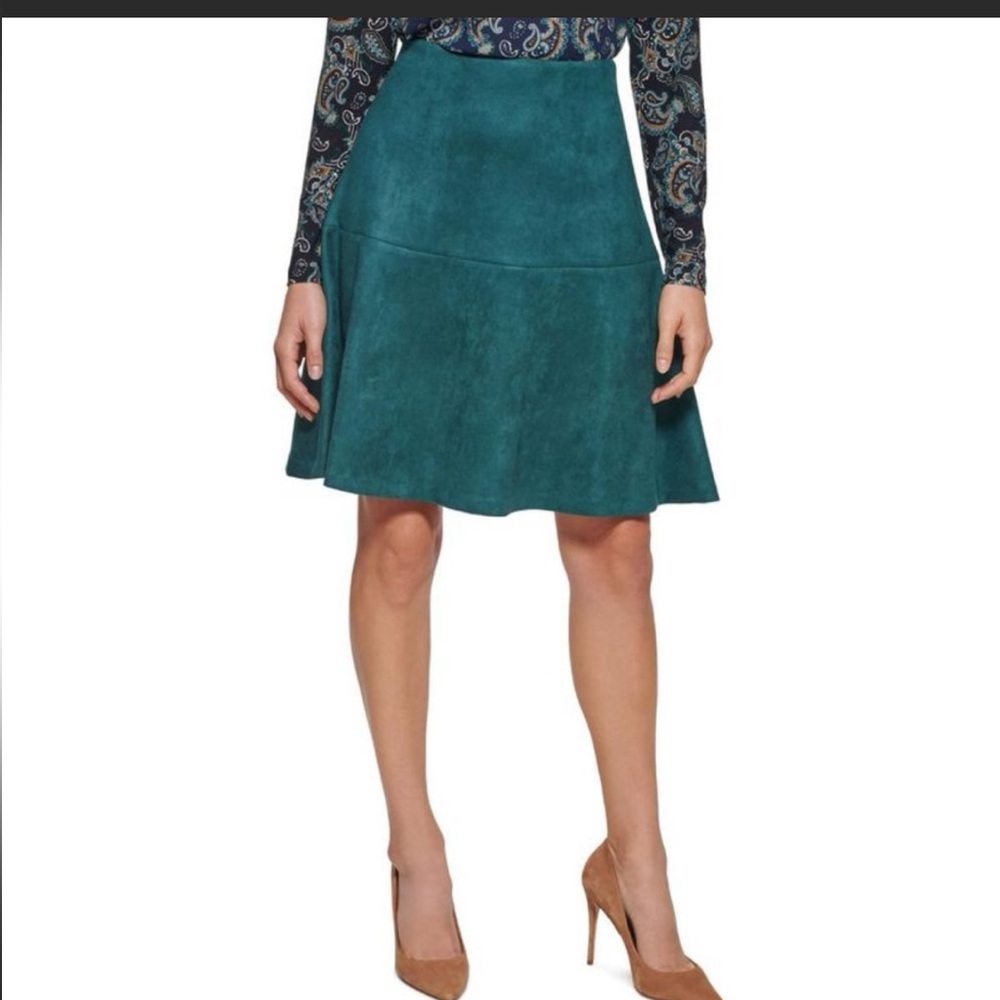 Tommy Hilfiger Women's Faux Suede A Line Skirt Green Size 6